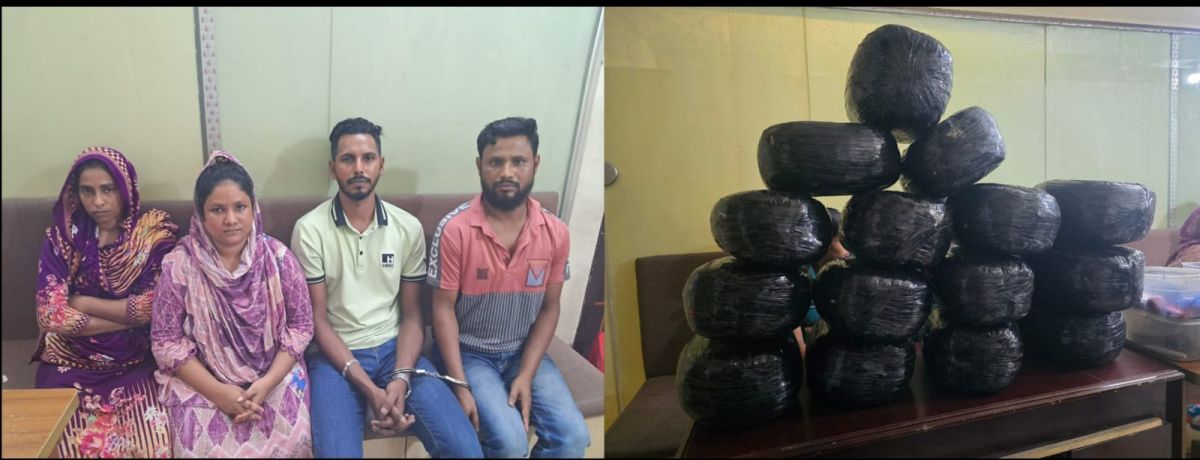 *৬০ কেজি গাঁজা ও দুইটি প্রাইভেট কারসহ দুই দম্পতিকে গ্রেফতার করেছে ঢাকা মহানগর গোয়েন্দা পুলিশ*