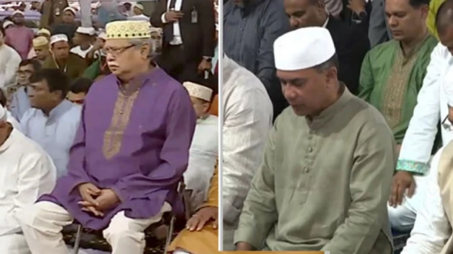 জাতীয় ঈদগাহে একসঙ্গে নামাজ আদায় করলেন রাষ্ট্রপতি-প্রধানমন্ত্রী