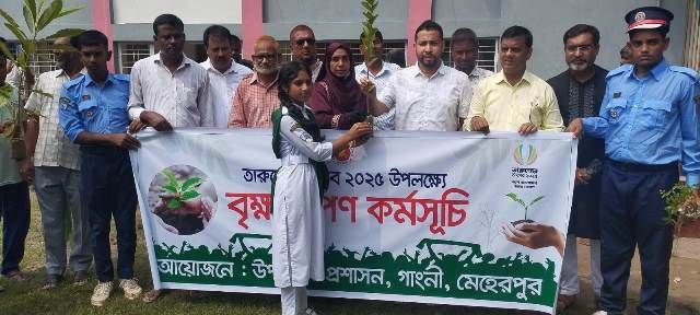 গাংনীতে শিক্ষার্থীদের মাঝে গাছের চারা বিতরণ