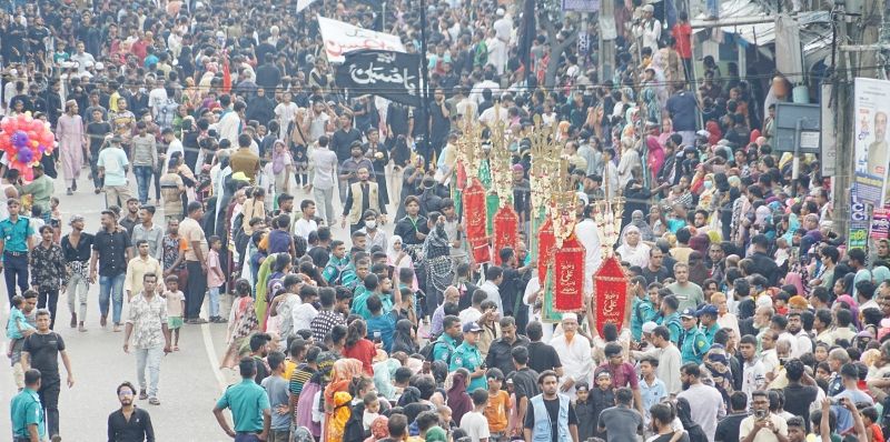 *ডিএমপির কঠোর নিরাপত্তা ব্যবস্থায় সুষ্ঠুভাবে অনুষ্ঠিত হলো তাজিয়া মিছিল*