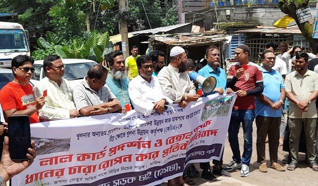 খুলনার লবনচরা শিপইয়ার্ড সড়কের নির্মাণ কাজ দ্রুত সম্পন্ন নিশ্চিত না হলে কঠোর কর্মসূচি