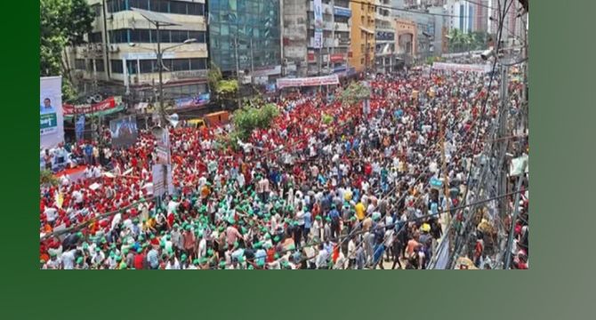 বিএনপির তিন সংগঠন তারুণ্যের সমাবেশ: মিছিলে নয়াপল্ট জনস্রোত