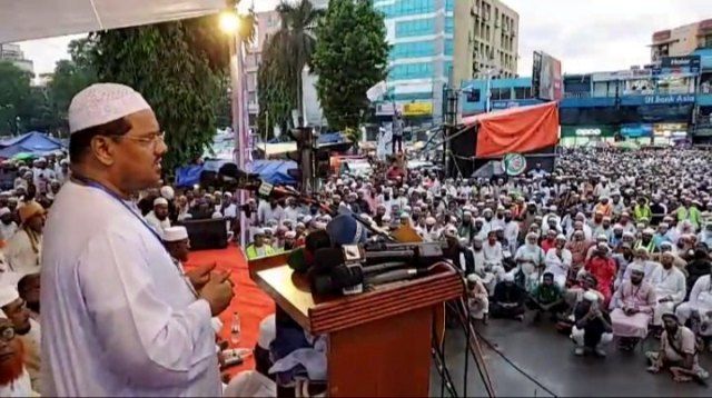 গণসমাবেশে চরমোনাই পীর পিআর পদ্ধতিতে নির্বাচন হলে দেশে আর ফ্যাসিবাদ তৈরি হবে না