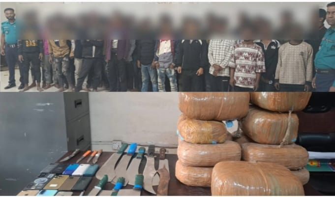 মোহাম্মদপুরে যৌথ অভিযানে ৪০ কেজি গাঁজা, ইয়াবা ও দেশীয় অস্ত্রসহ ৫৩ জন গ্রেফতার*