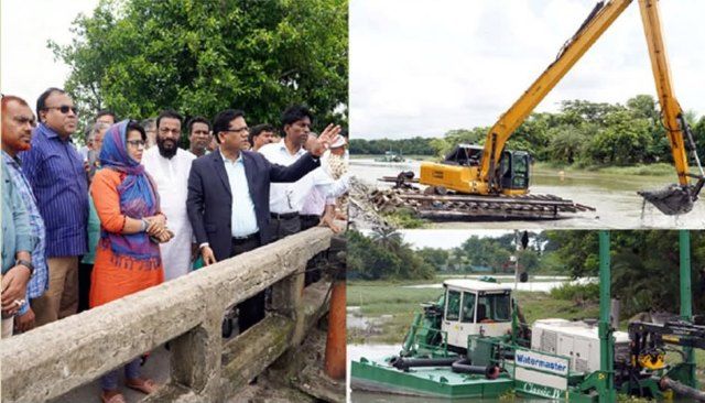 বটিয়াঘাটা আলুতলা দশগেট এলাকায় পলিমাটি অপসারণ পরিদর্শনে কেসিসি প্রশাসক
