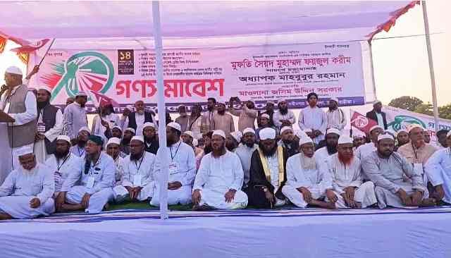 নবীনগরে ইসলামী আন্দোলন গণসমাবেশ,সকল ধর্মের মানুষ শান্তির জন্য ইসলামী দলকে ভোট দিবে: শায়খে চরমোনাই
