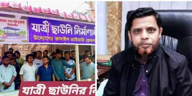 আশুলিয়ায় যাত্রী ছাউনি নির্মাণ কাজে বিএনপি নেতার আব্দুল গফুরের বাঁধা