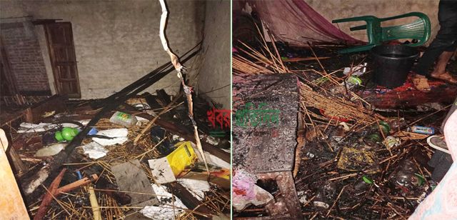 বড়াইগ্রামে বিদ্যুতের তার ছিঁড়ে পুড়ে ছাই শফিক কাঠিয়ার বাড়ি