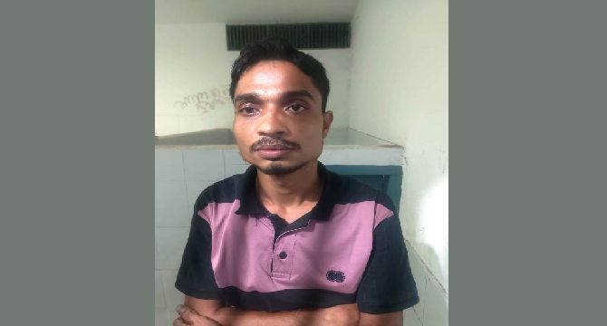 ঝালকাঠির কীর্ত্তিপাশায় সুজন সরদার নামের এক যুবক গ্রেফতার