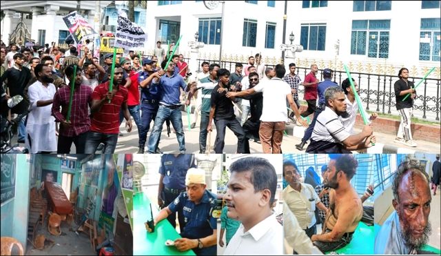 ভোলায় বিএনপি-বিজেপি সংঘর্ষ, পুলিশ-সাংবাদিকসহ আহত অর্ধশতাধিক