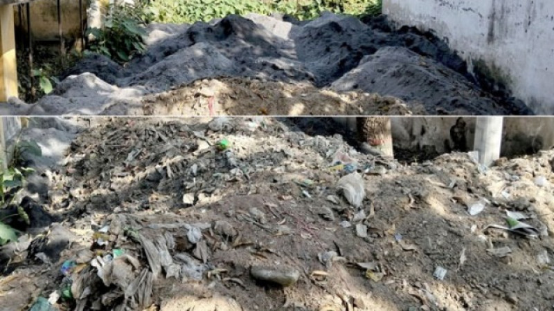 নওগার মহাদেবপুরে প্রকল্পে মাটির পরিবর্তে বয়লারের ছাঁই, ড্রেনের ময়লা ব্যবহারের অভিযোগ