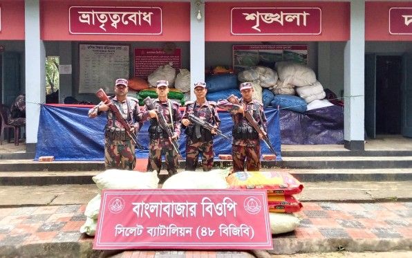 সিলেট সীমান্তে বিজিবির অভিযানে প্রায় ২ কোটি টাকার চোরাচালানী মালামাল জব্দ