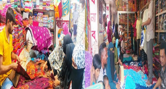 হতাশ ব্যবসায়ীরা উলিপুরে জমে উঠেনি ঈদের বেঁচাকেনা