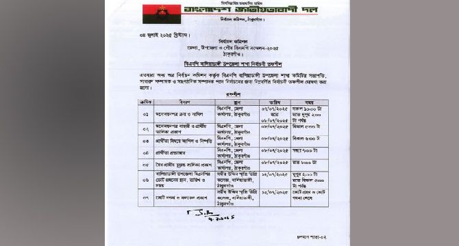 ঠাকুরগাঁওয়ের বালিয়াডাঙ্গী উপজেলা বিএনপির দ্বি-বার্ষিক সম্মেলন ১২ জুলাই