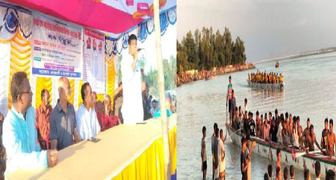 উলিপুরের তিস্তায় ঐতিহ্যবাহী নৌকা বাইচ প্রতিযোগিতার উদ্বোধন