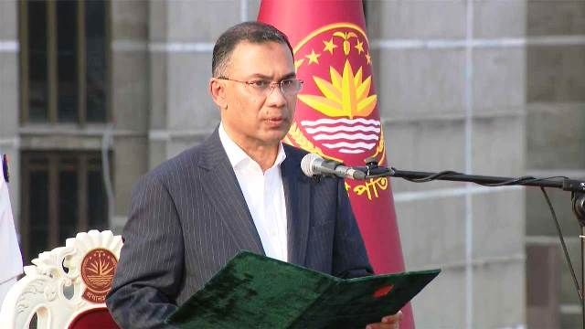 প্রধানমন্ত্রী হিসেবে শপথ নিলেন তারেক রহমান
