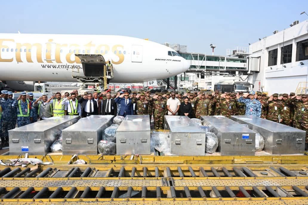 সুদানে জাতিসংঘ শান্তিরক্ষা মিশনে ড্রোন হামলায় শহীদ ৬ বাংলাদেশি শান্তিরক্ষীর মরদেহ দেশে ফিরেছে
