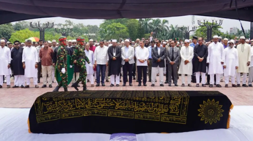 সাবেক প্রতিমন্ত্রী মিজানুর রহমানের জানাজায় অংশ নিলেন প্রধানমন্ত্রী