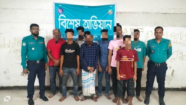 মোহাম্মদপুর থানা পুলিশের বিশেষ অভিযানে বিভিন্ন অপরাধে জড়িত ৮ জন গ্রেফতার