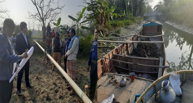 ঝালকাঠিতে অবৈধ বালু ও মাটি উত্তোলনের দায়ে দু’জন ব্যবসায়ীকে দেড় লাখ টাকা জরিমানা