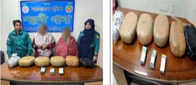 ১২ কেজি ১৯০ গ্রাম গাঁজা ও নগদ অর্থসহ দুইজনকে গ্রেফতার করেছে পল্লবী থানা পুলিশ