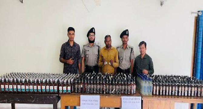 মাদকদ্রব্য নিয়ন্ত্রণ অধিদপ্তর (ডিএনসি), বিভাগীয় গোয়েন্দা কার্যালয়, সিলেট কর্তৃক  ৮০০ বোতল বিদেশী মদ উদ্ধার