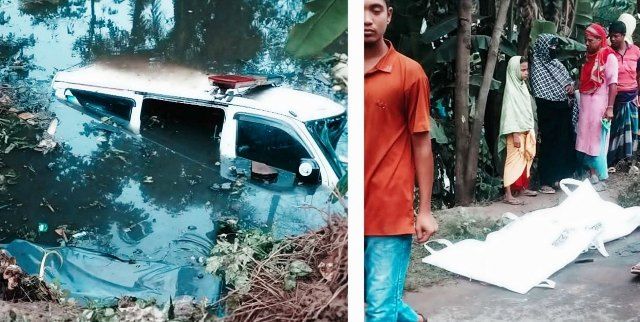 খুলনায় স্বামীকে হাসপাতালে নিয়ে যাওয়ার পথে অ্যাম্বুলেন্স সড়কের পাশে খাদে পড়ে প্রাণ গেল স্ত্রীর