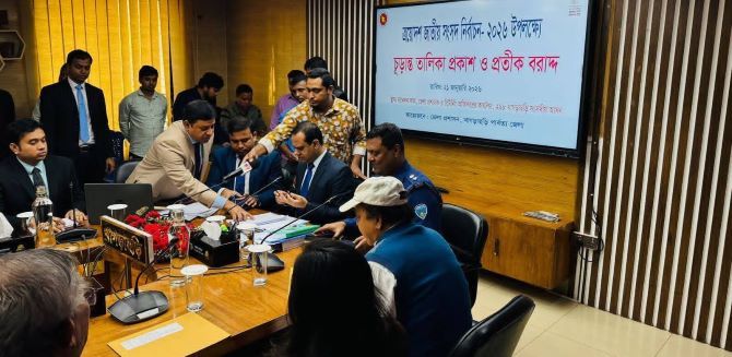 খাগড়াছড়িতে ১১ এমপি প্রার্থীর মাঝে প্রতীক বরাদ্দ দিলেন রিটার্নিং কর্মকর্তা