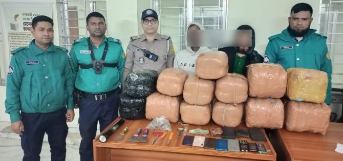 ৬৩ কেজি ৮৩ গ্রাম গাঁজাসহ দু্ইজনকে গ্রেফতার করেছে পল্টন থানা পুলিশ