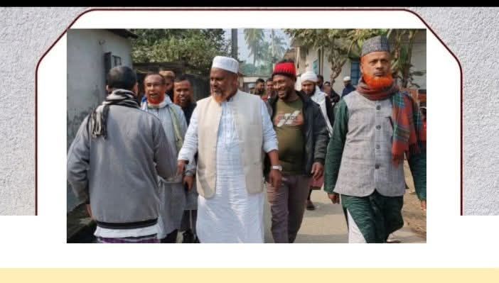 কপিলমুনিতে জামায়েত ইসলামীর প্রার্থী আবুল কালাম আজাদের গণসংযোগ করেন