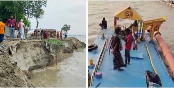 টাঙ্গাইলের যমুনা চরে সন্ধ্যা হলেই,বালু মাফিয়ার দৌরাত্ম্য
