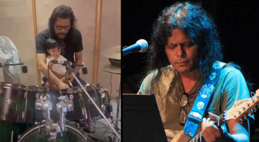 জেমসের ছেলের হাতে ড্রাম স্টিক,ভিডিও ভাইরাল