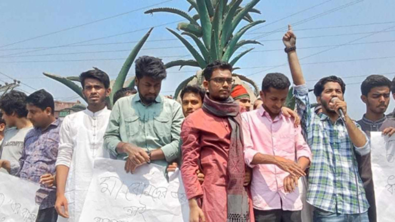 মধুপুরে বৈষম্যবিরোধী ছাত্র আন্দোলনের উদ্যোগে ধর্ষণ বিরোধী বিক্ষোভ মিছিল
